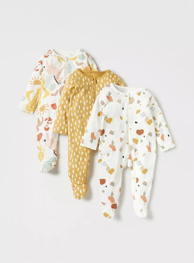 Babyshop - Juniors All-Over Print Closed Feet Sleepsuit - Set of 3 - BSH166