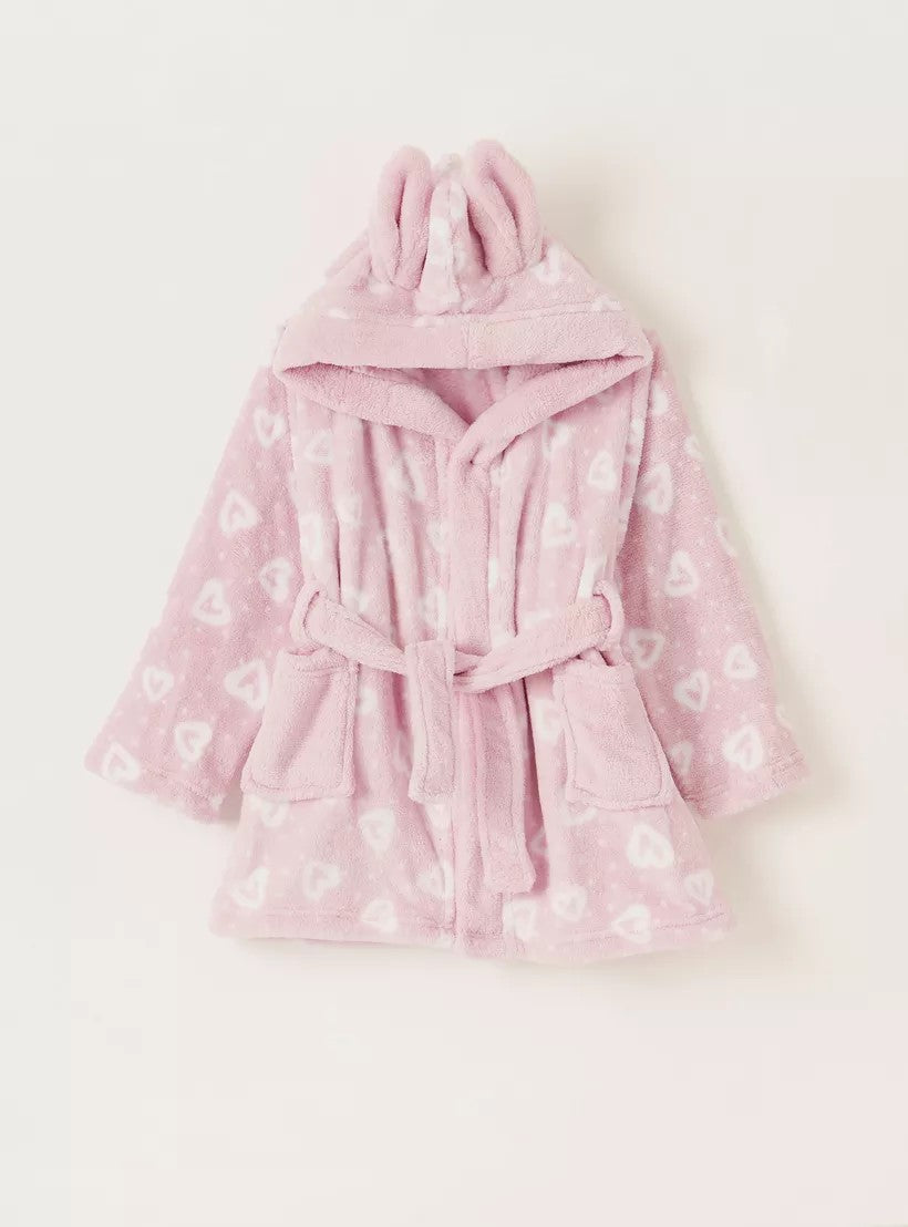 Babyshop - Juniors Floral Robe with Hood and Tie-Up Belt  - BSH179