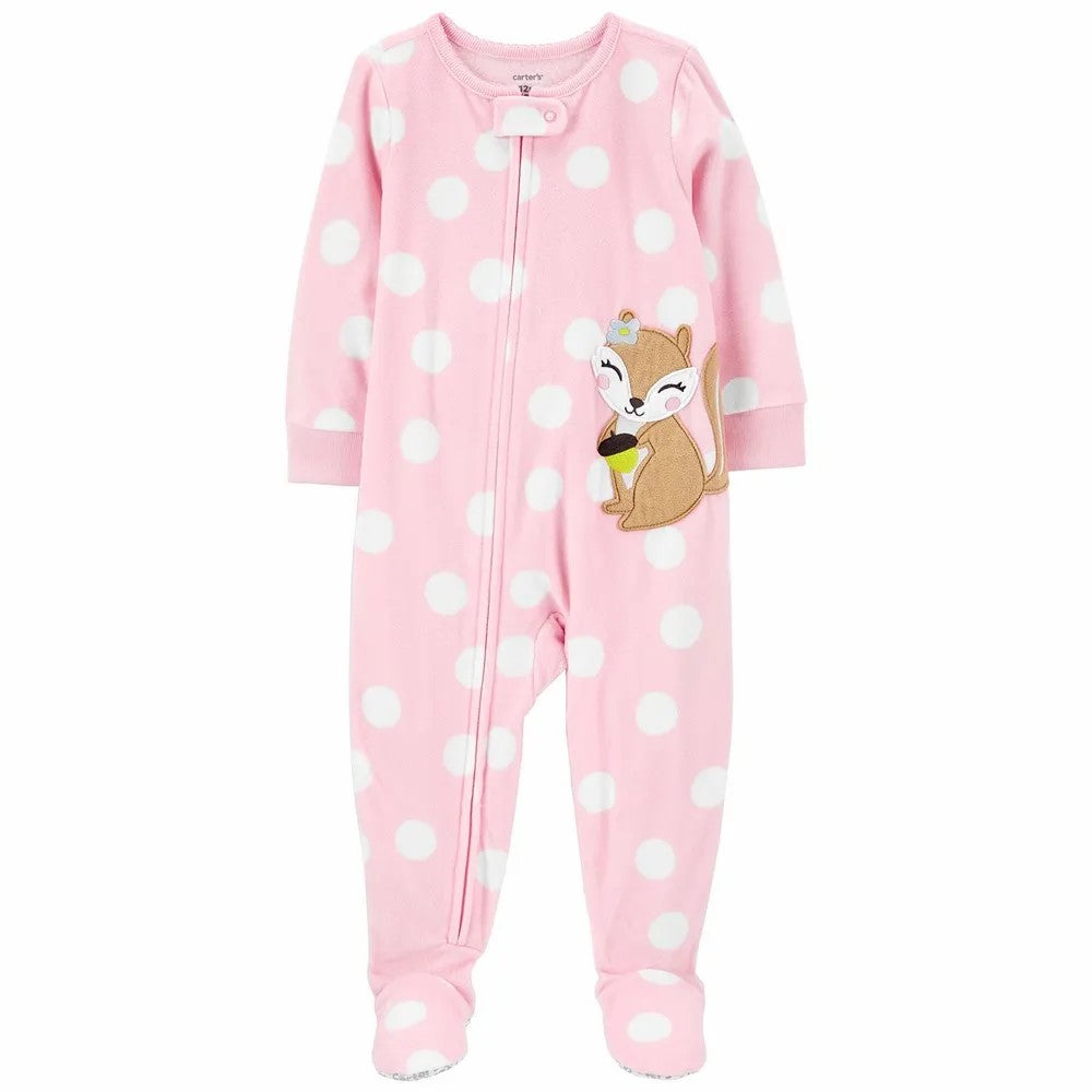 Carters - 1-Piece Squirrel Fleece Footie Pjs - CAR099