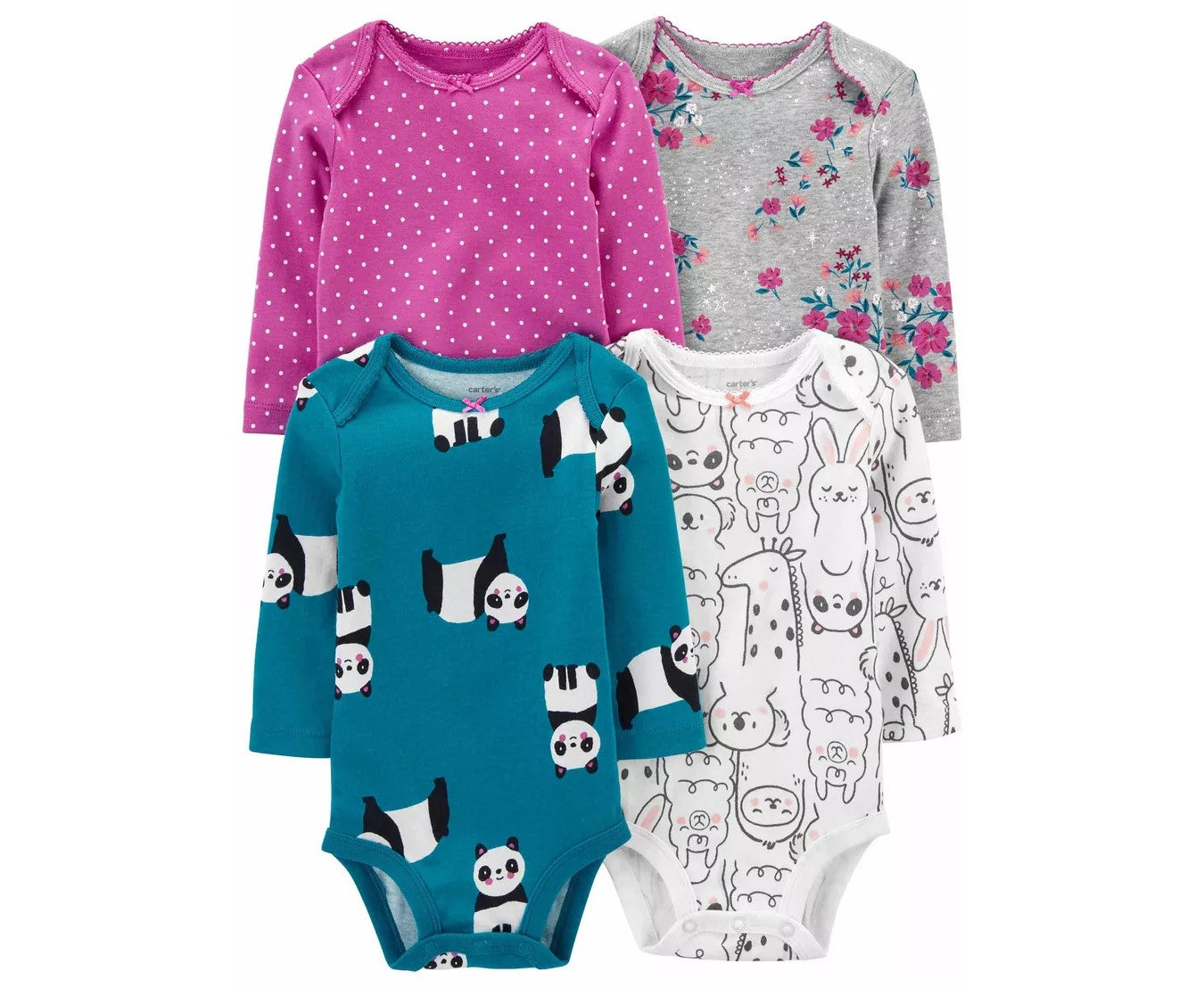 Carters - Carter's Printed Long Sleeves Bodysuit - Pack of 4 - CAR251
