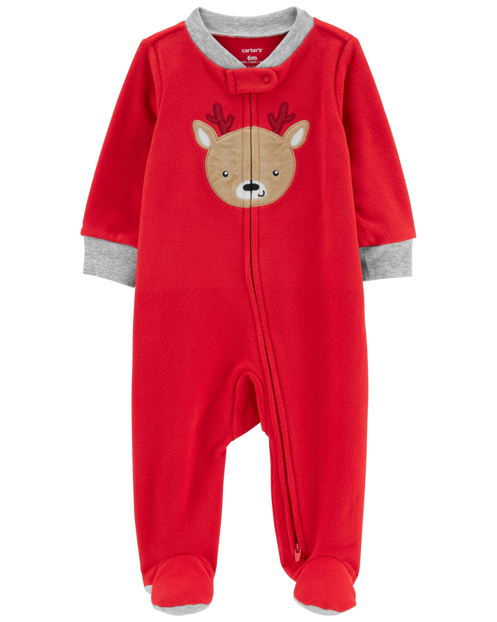 Carters - Reindeer Zip-Up Fleece Sleep & Play Pyjamas - CAR267