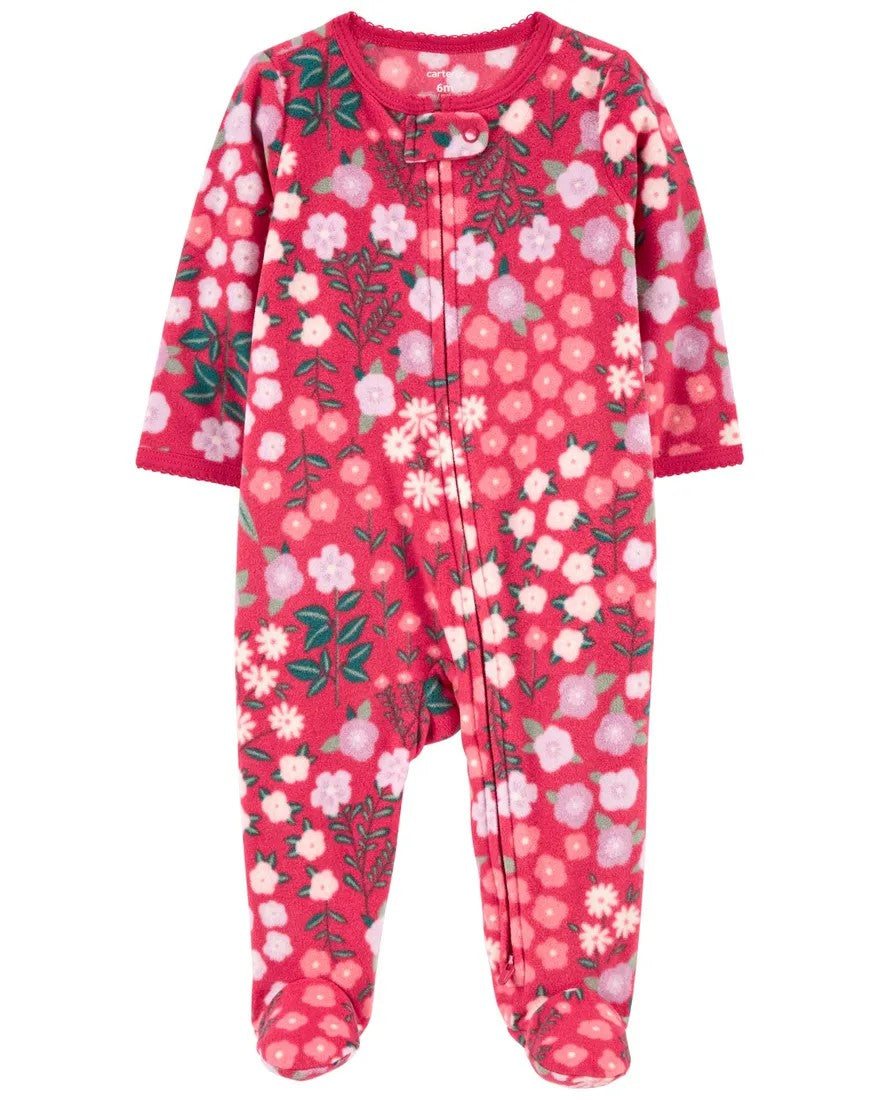 Carters - Floral Zip-Up Fleece Sleep & Play - CAR282