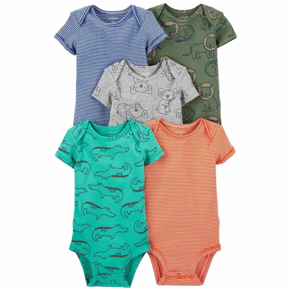 Carters - 5-Pack Animal Original S/S Bodysuits - Baby Boy - CAR352