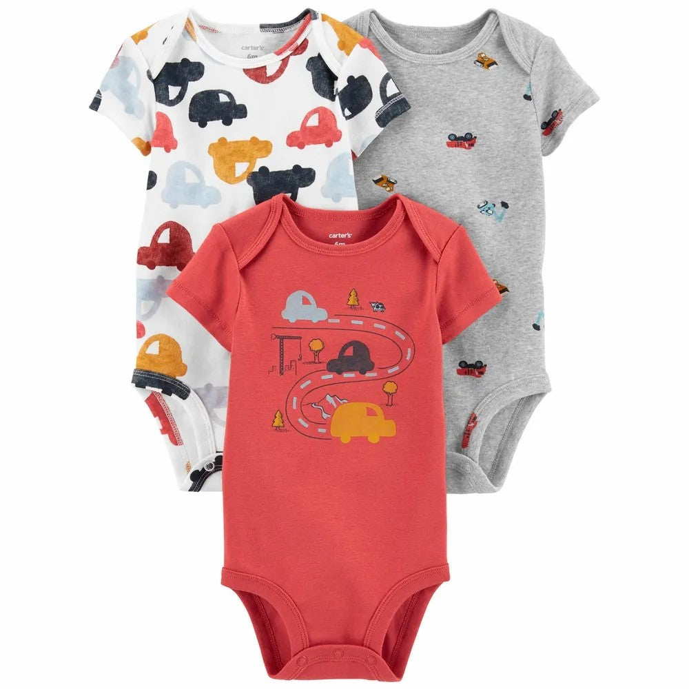 Carters - 3-Pack Car S/S Bodysuits - Baby Boy - CAR368