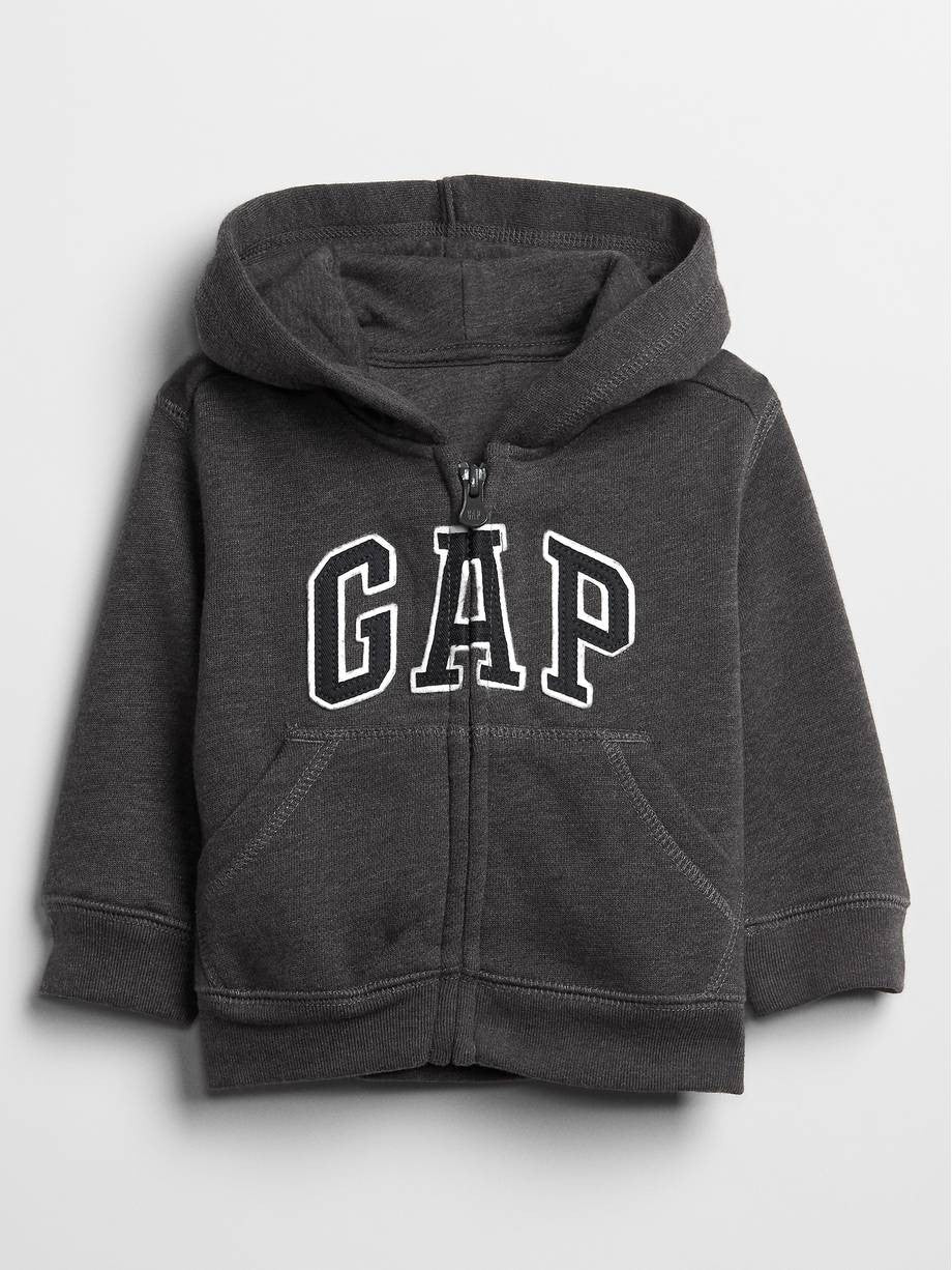 Gap - babyGap Logo Zip Hoodie - Gray - GAP091