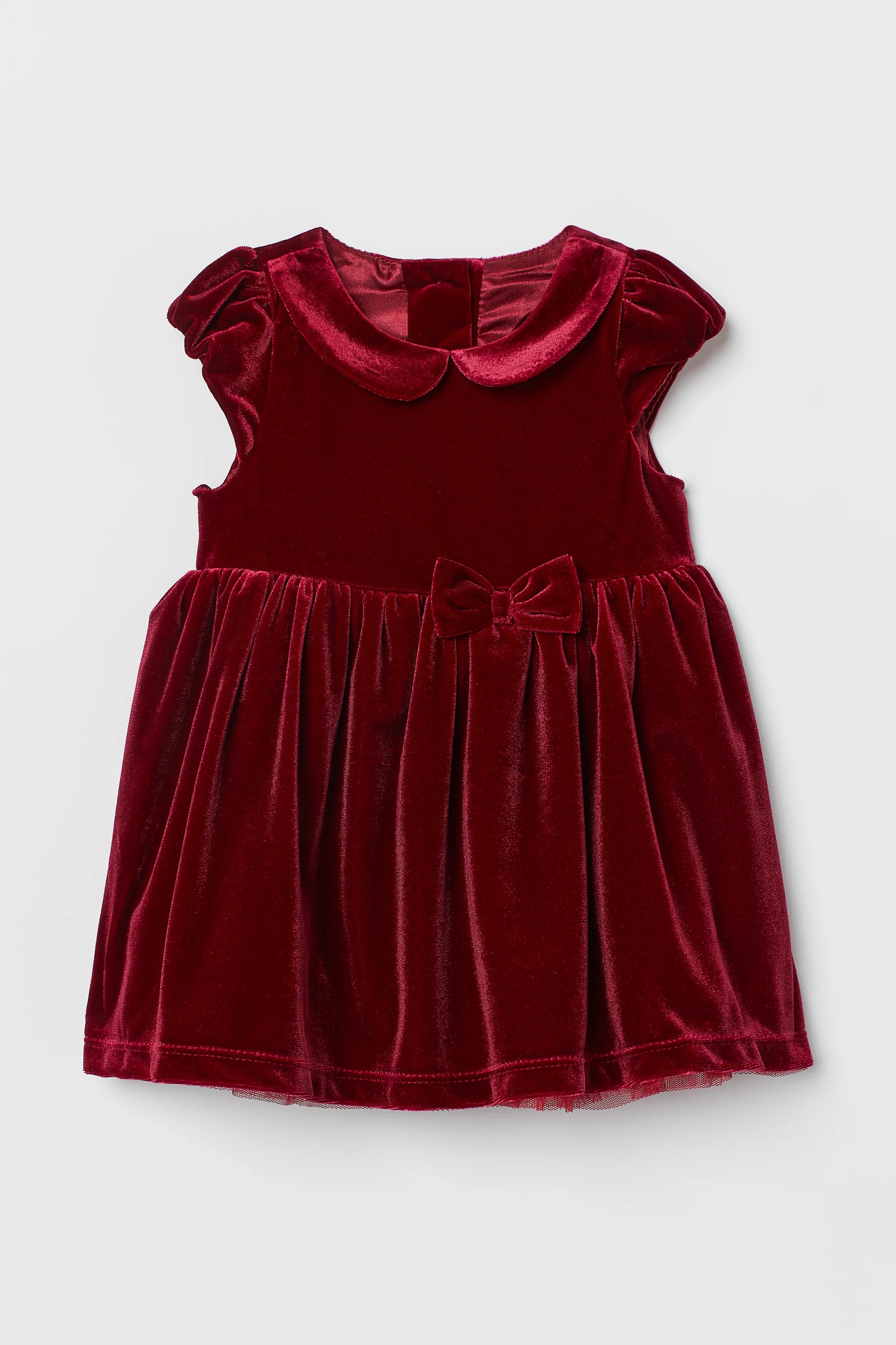 H&M - Puff-sleeved velour dress - HM077