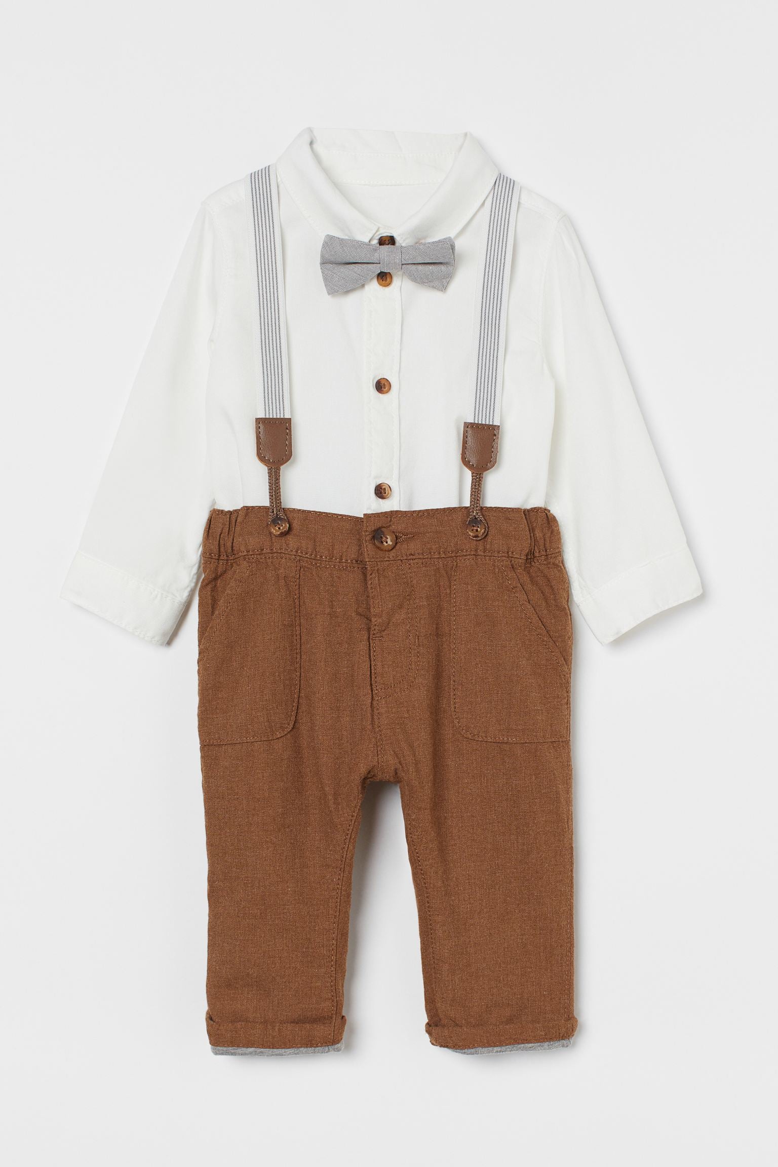 H&M - Dressy set - Brown/White - HM236