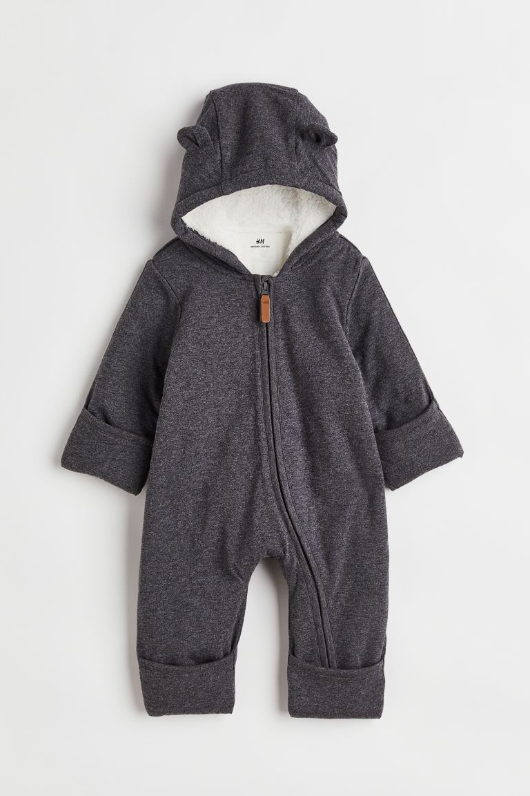 H&M - Hooded all-in-one suit - Dark grey marl - HM369