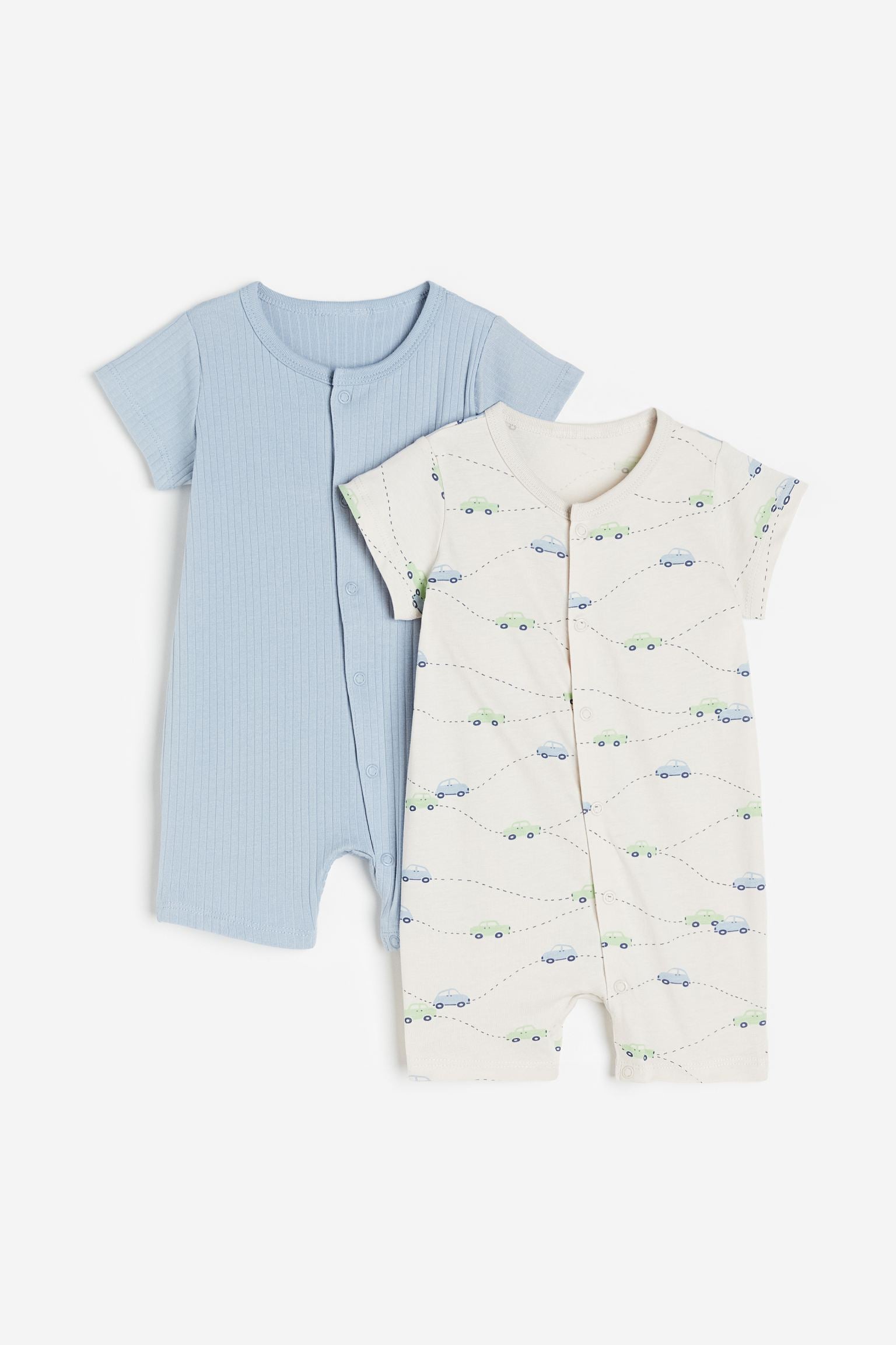 H&M - 2-pack cotton pyjamas - Light blue/Cars - HM488