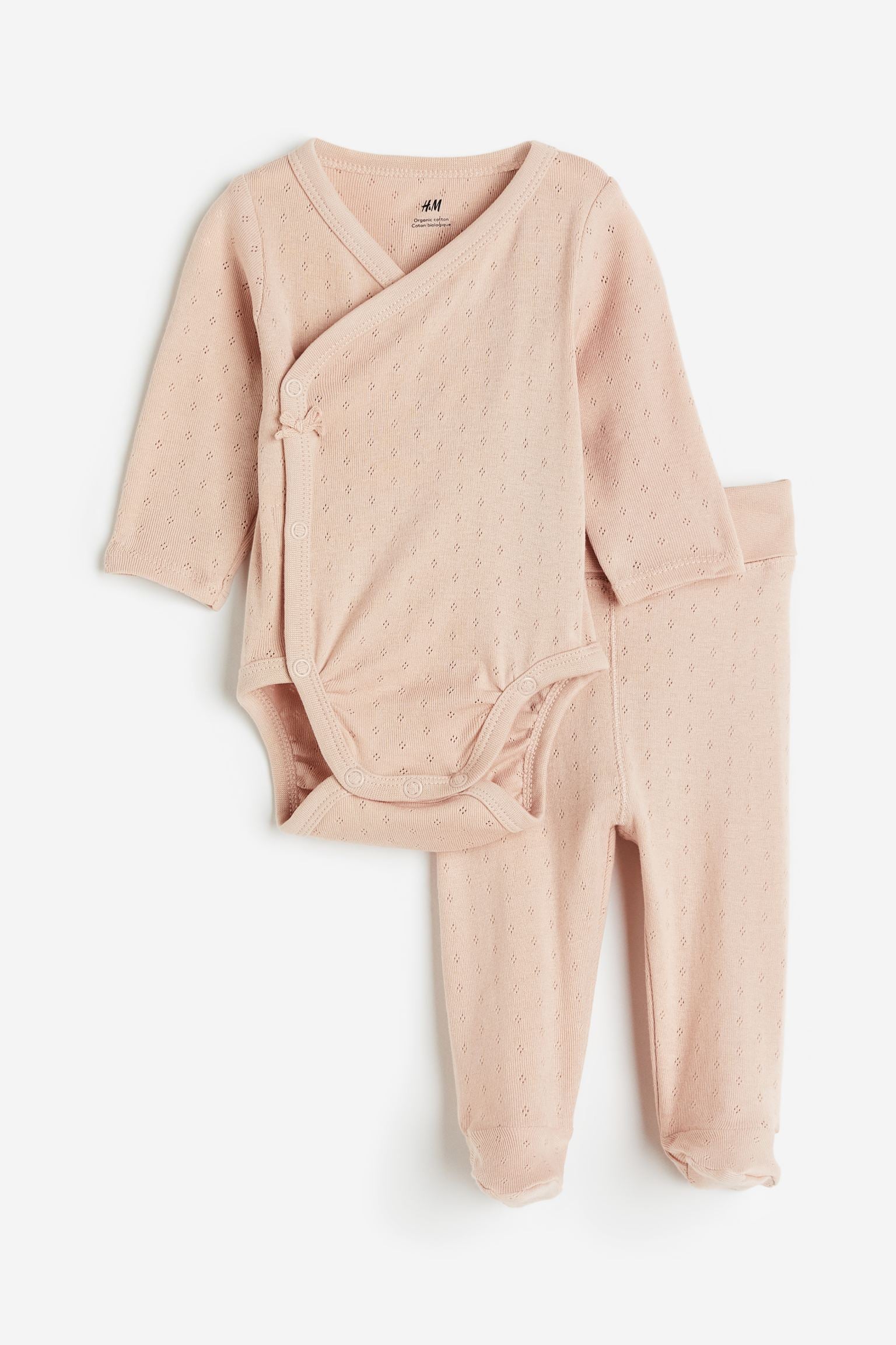 H&M - 2-piece cotton set - Dusty pink  - HM543