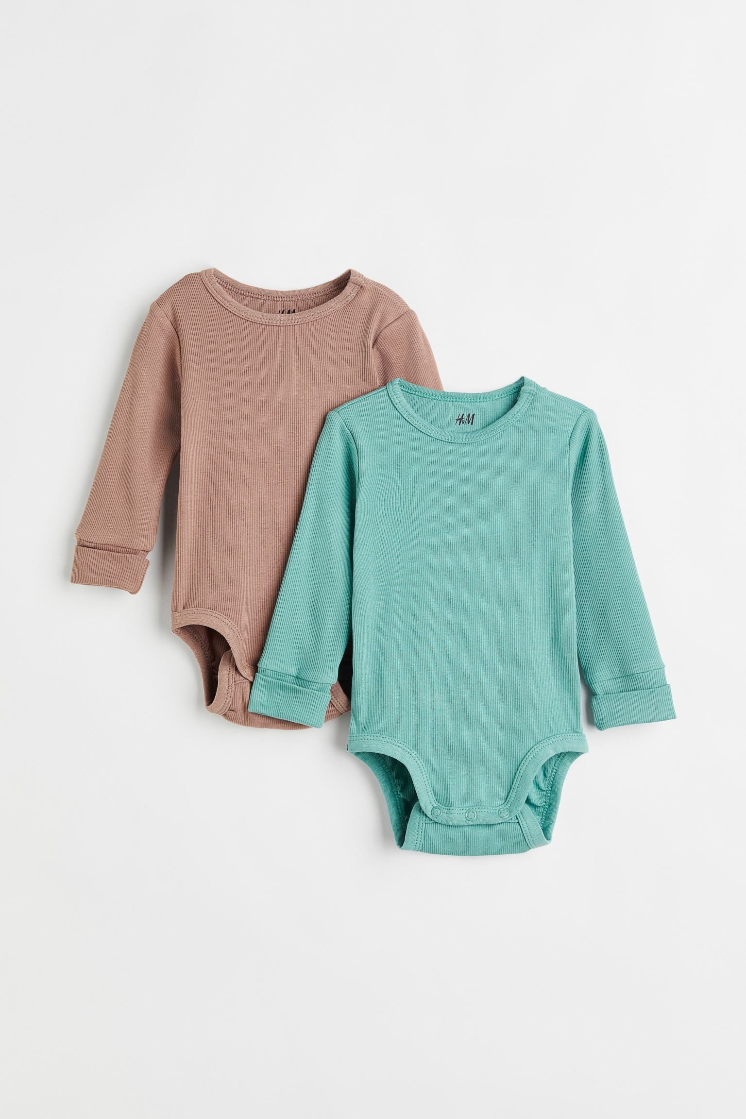 H&M - 2-pack adjustable-fit long-sleeved bodysuits - HM547