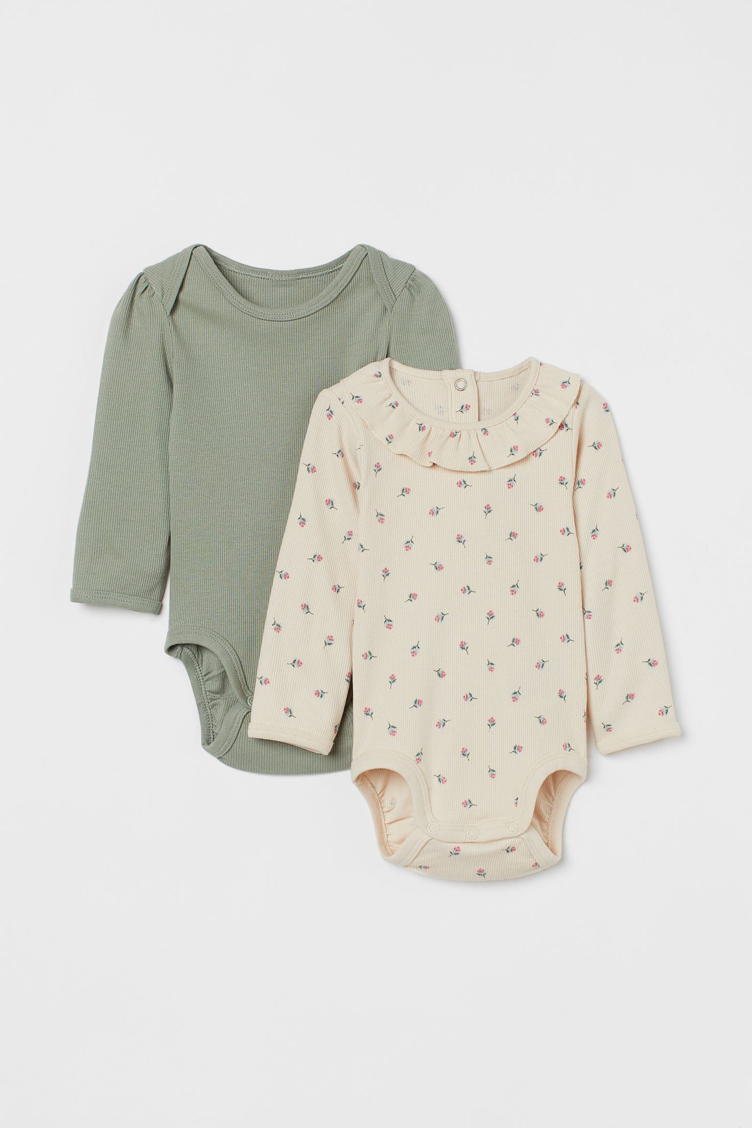 H&M - 2-pack Puff Sleeve Bodysuits - HM554