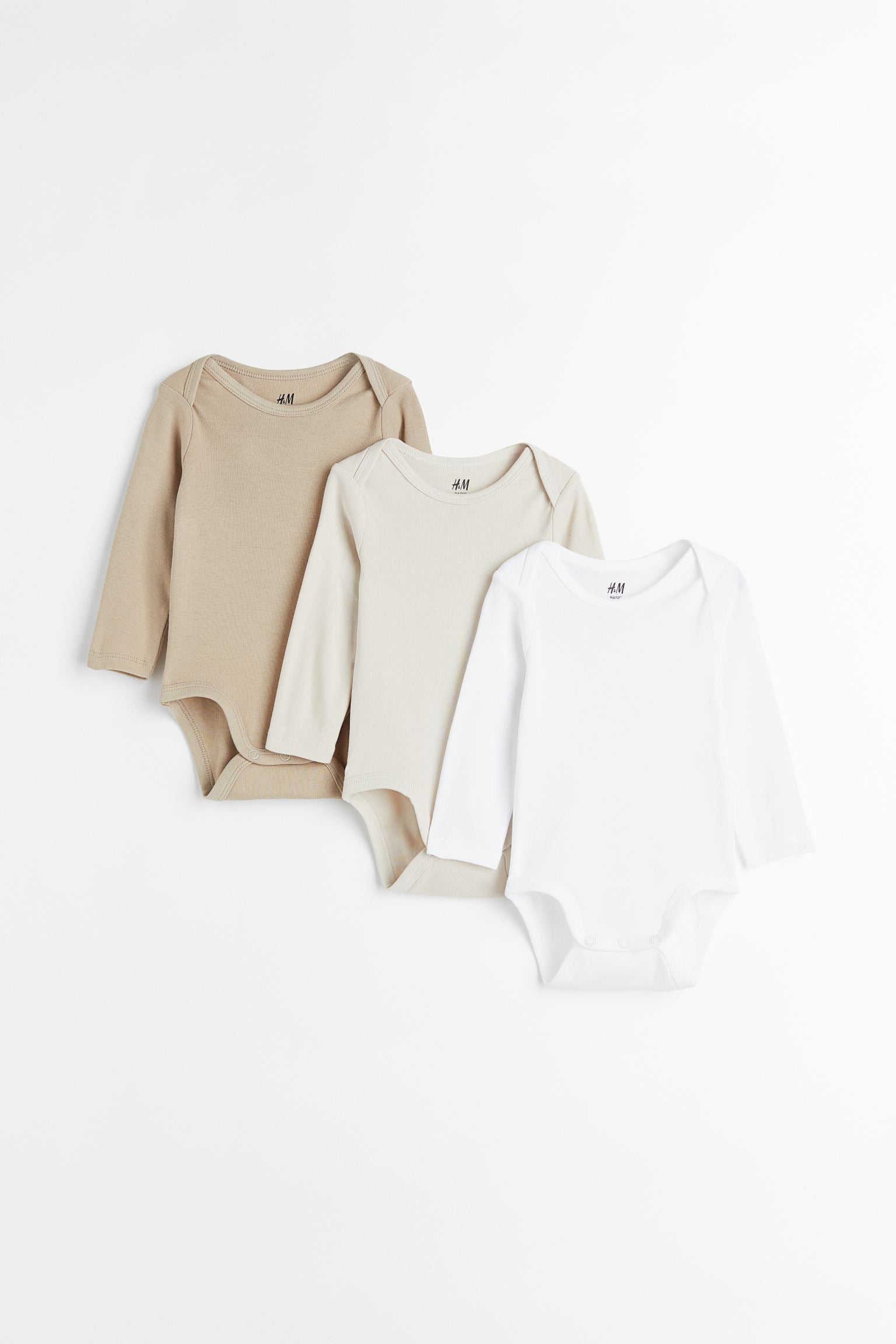 H&M - 3-pack long-sleeved cotton bodysuits  - HM557