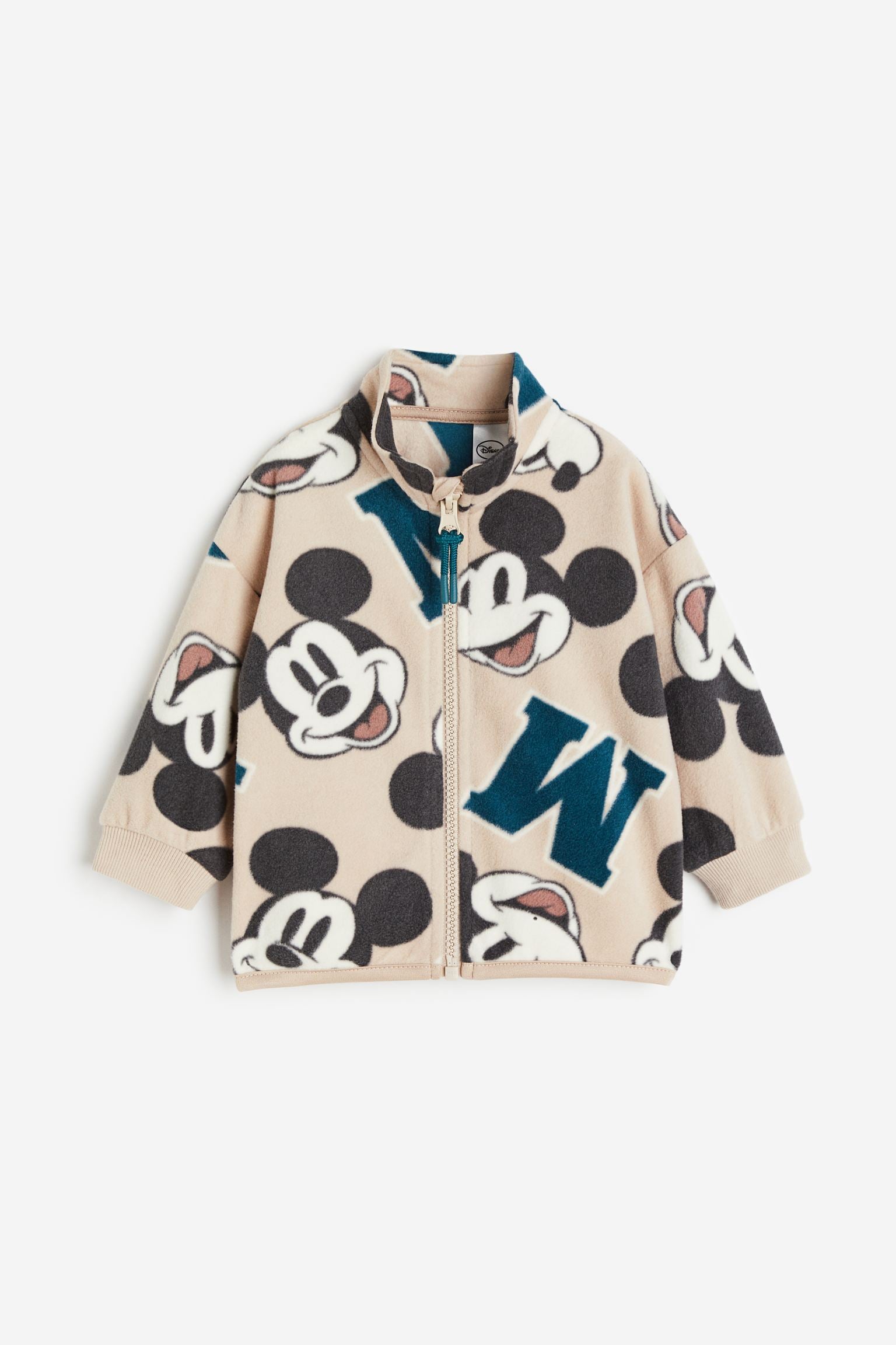 H&M - Pattern Fleece Jacket- Beige/Mickey Mouse - HM700