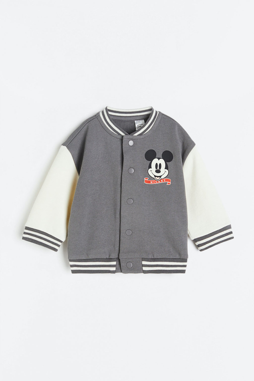 H&M - Printed baseball jacket - Grey/Mickey Mouse - HM708