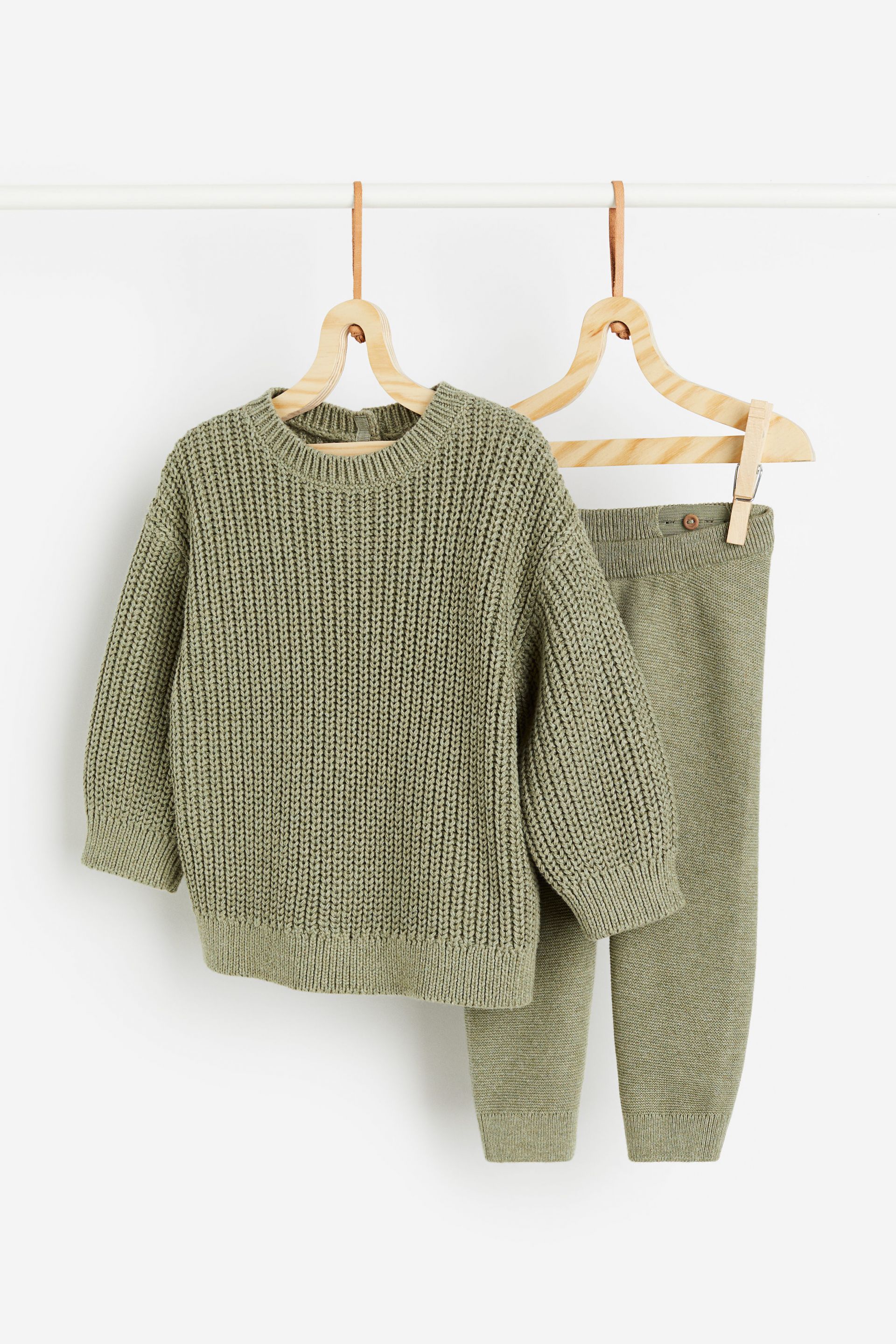 H&M - 2-piece knitted set - Green - HM712