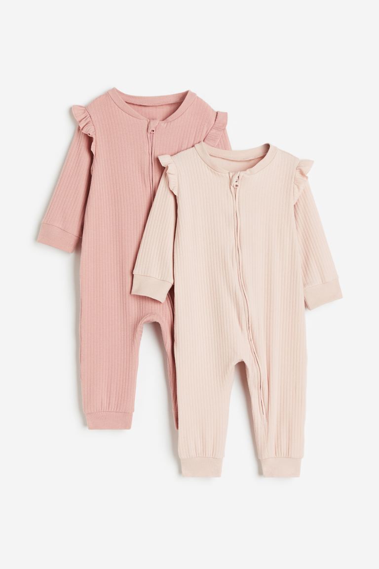 H&M - 2-pack Patterned Cotton Pajamas - Light pink/pink - HM732