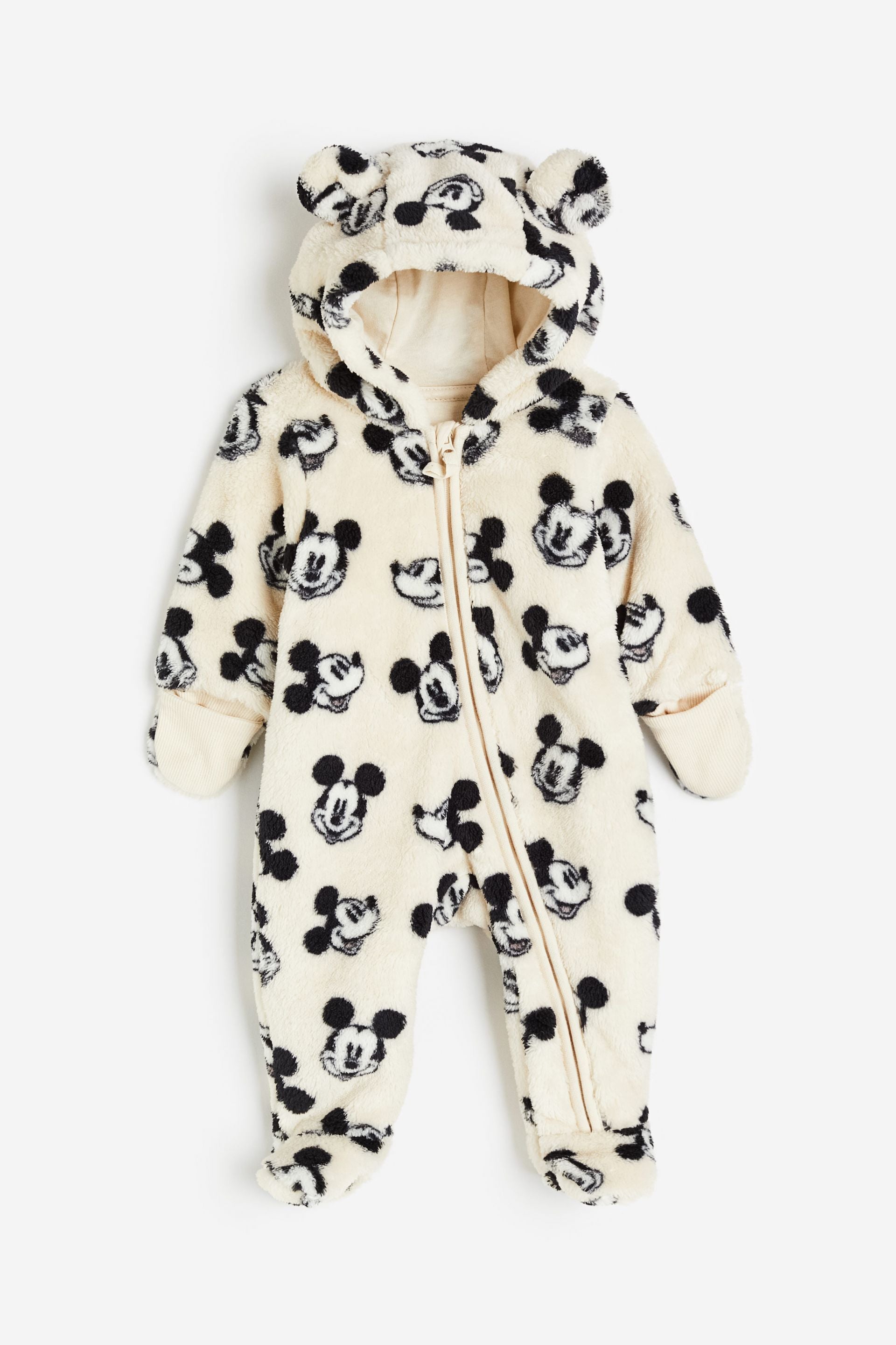H&M - Printed all-in-one suit with ears- White/Mickey Mouse  - HM742