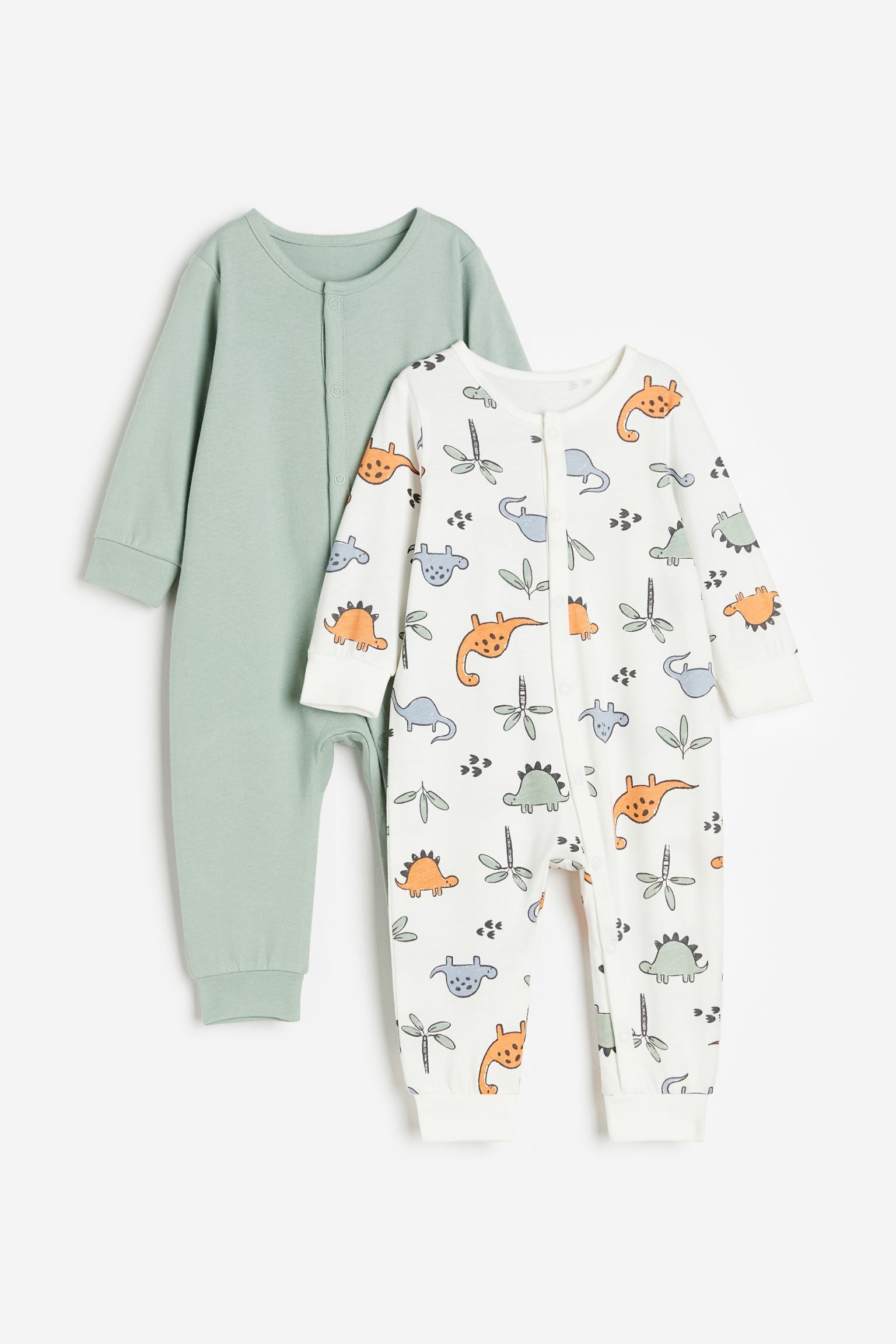 H&M - 2-pack patterned cotton pyjamas - White/Dinosaurs  - HM746