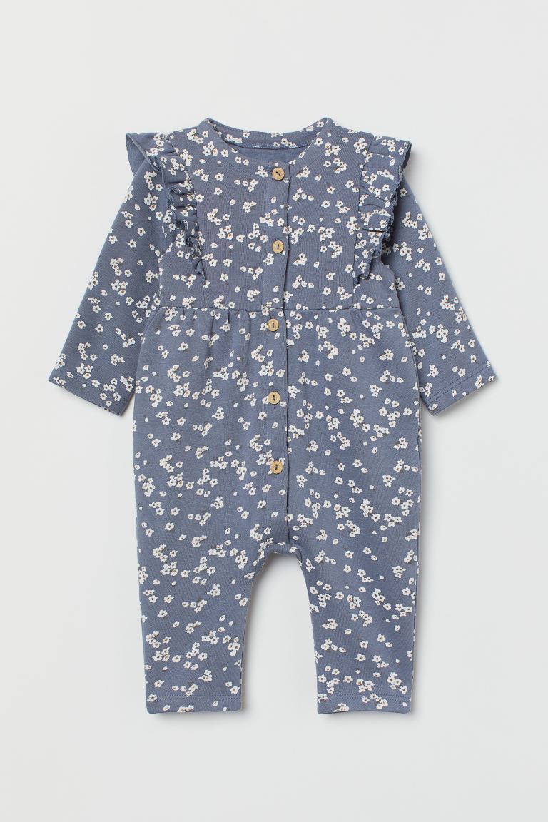 H&M - Sweatshirt all-in-one suit - Blue/Floral - HM780