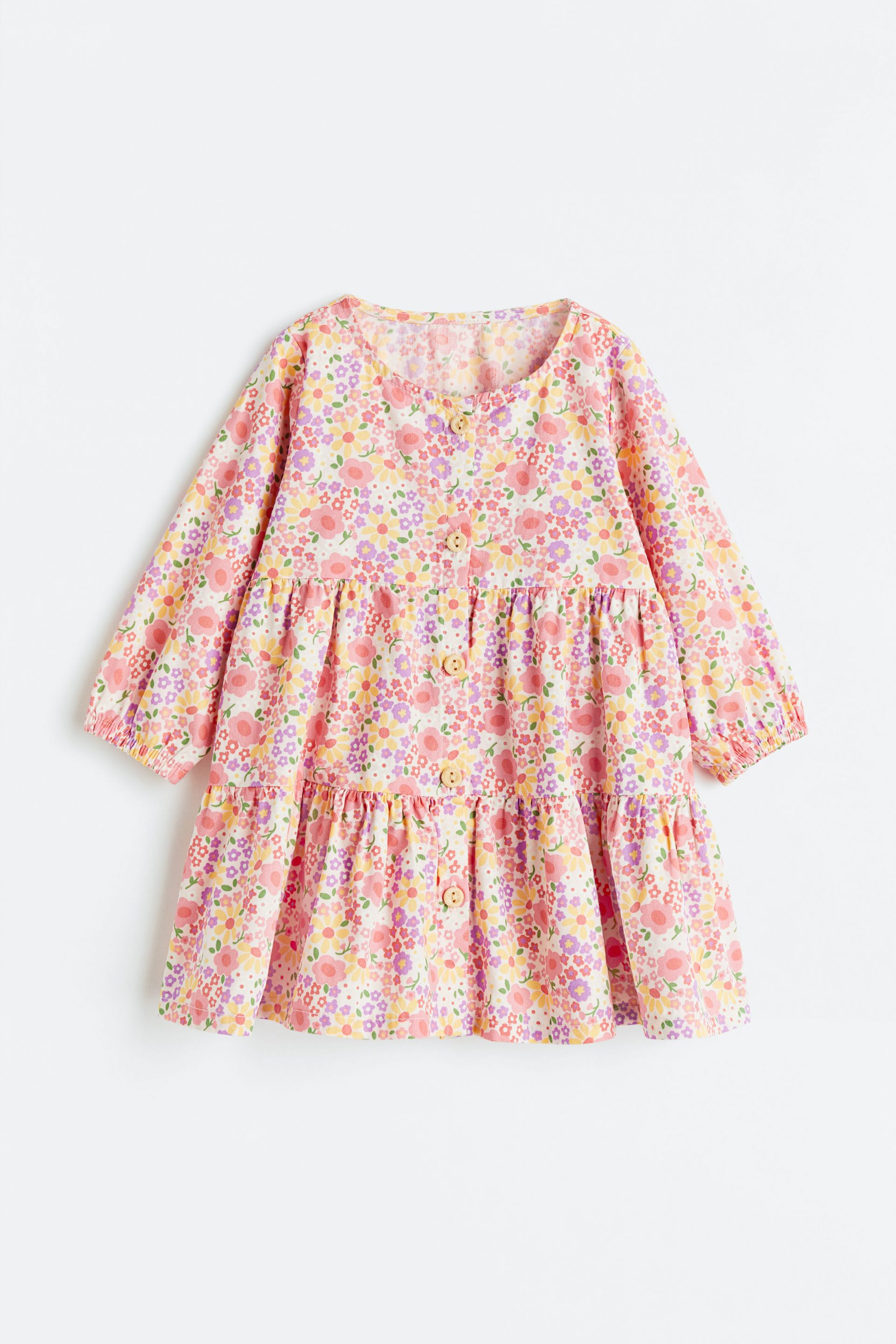 H&M - Button-front dress - Pink/Floral - HM782