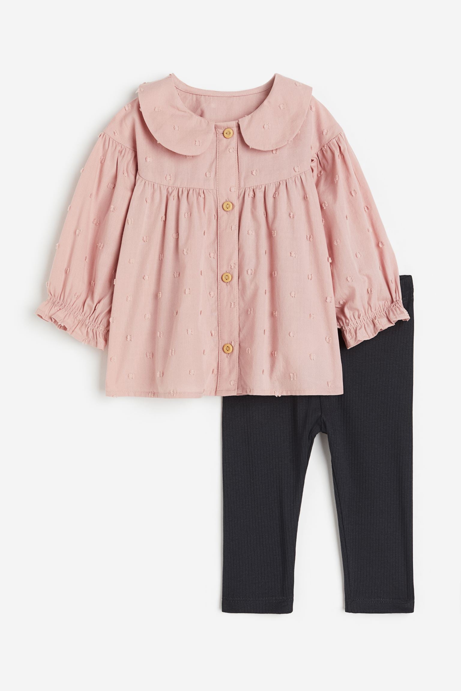H&M - 2-piece Cotton Set - Pink/black - HM787