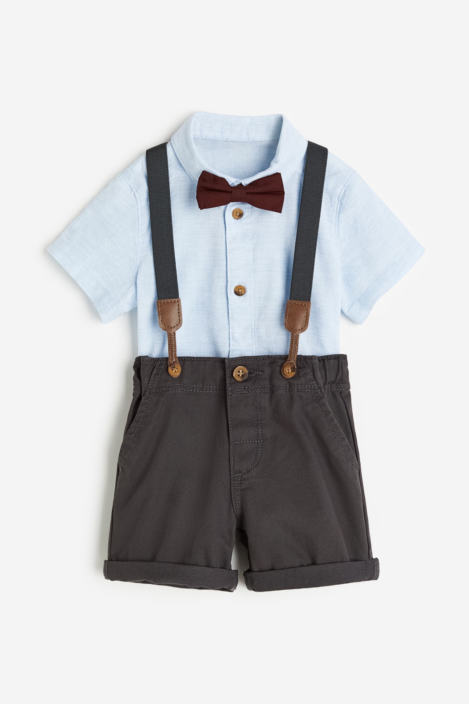 H&M - 3-piece dressy set - Light blue/Dark grey - HM811