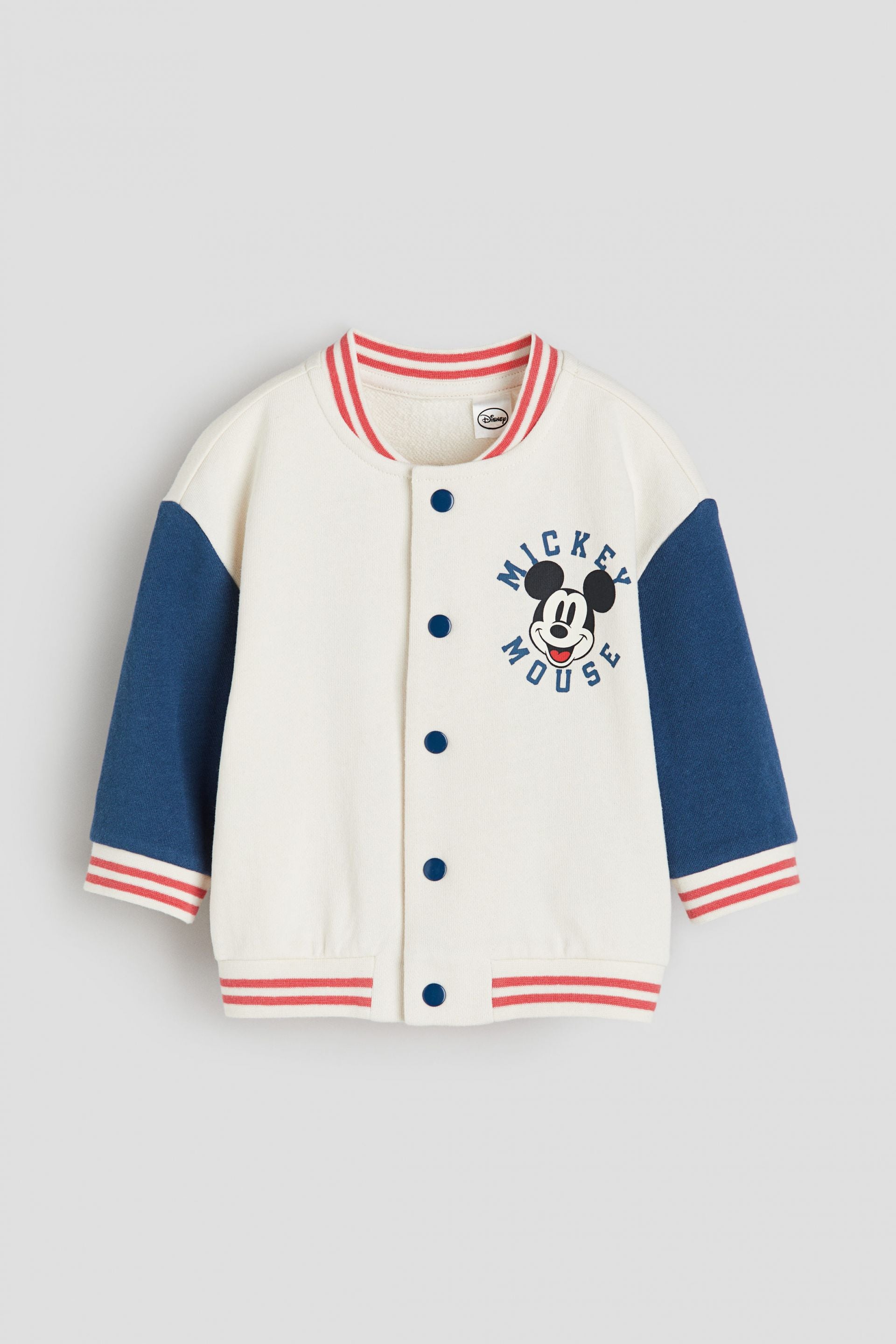 H&M - printed baseball jacket - White/Mickey Mouse - HM831