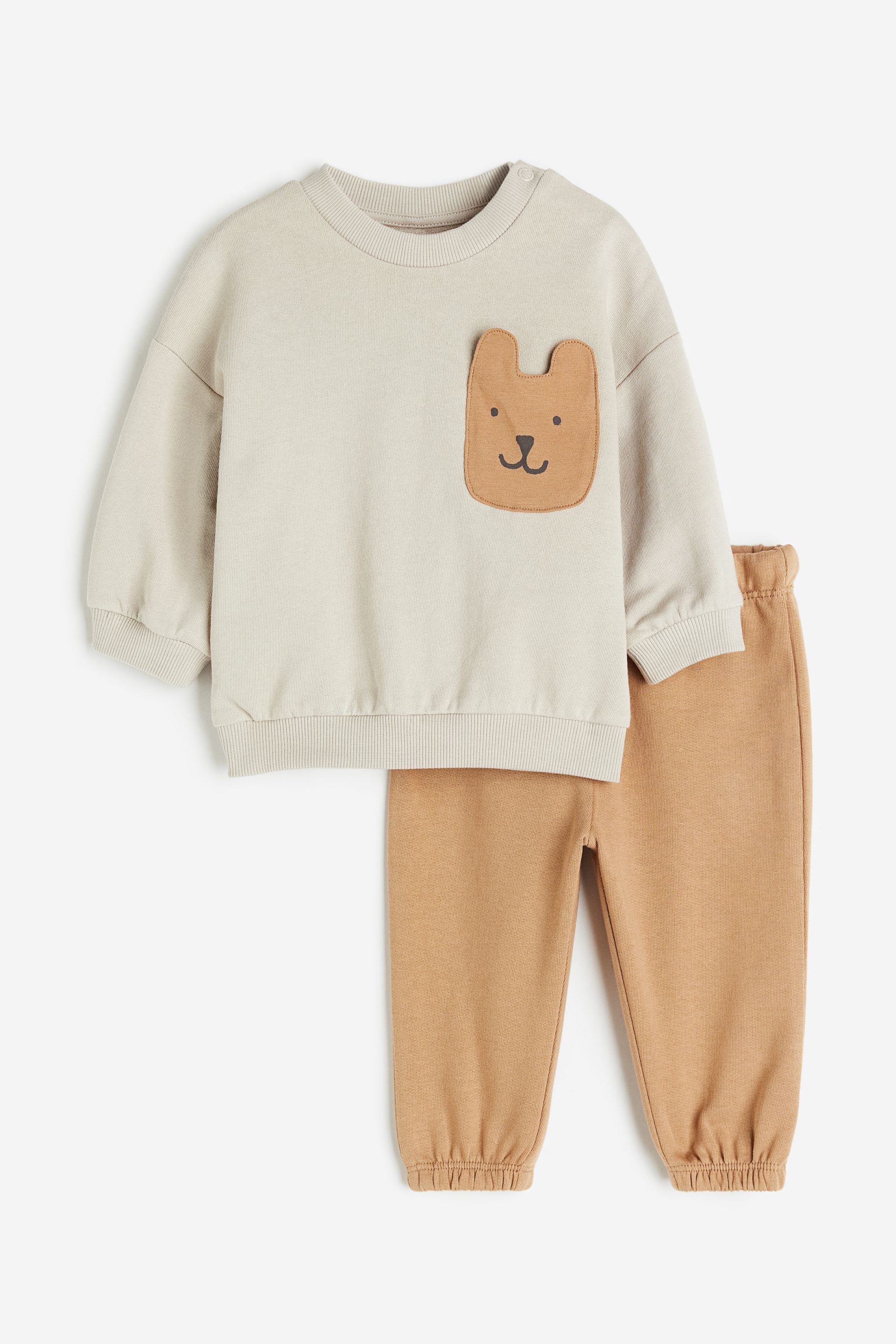 H&M - 2-piece sweatshirt set - Light mole/Bear - HM835