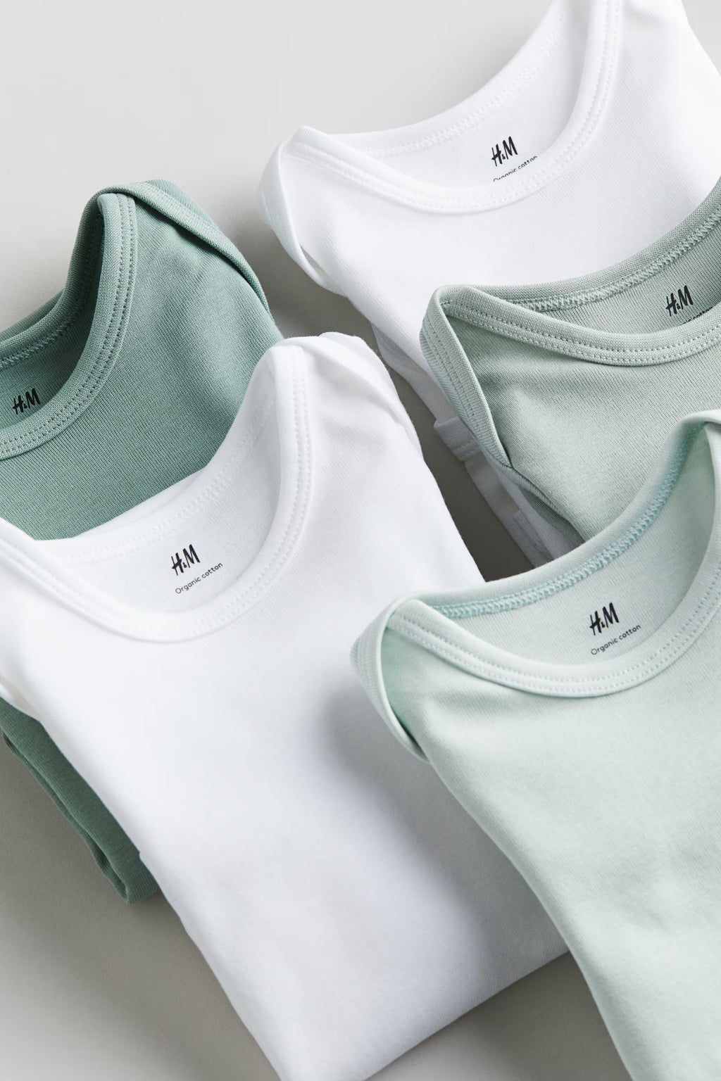 H&M - 5-pack Bodysuits - Light green/green - HM985