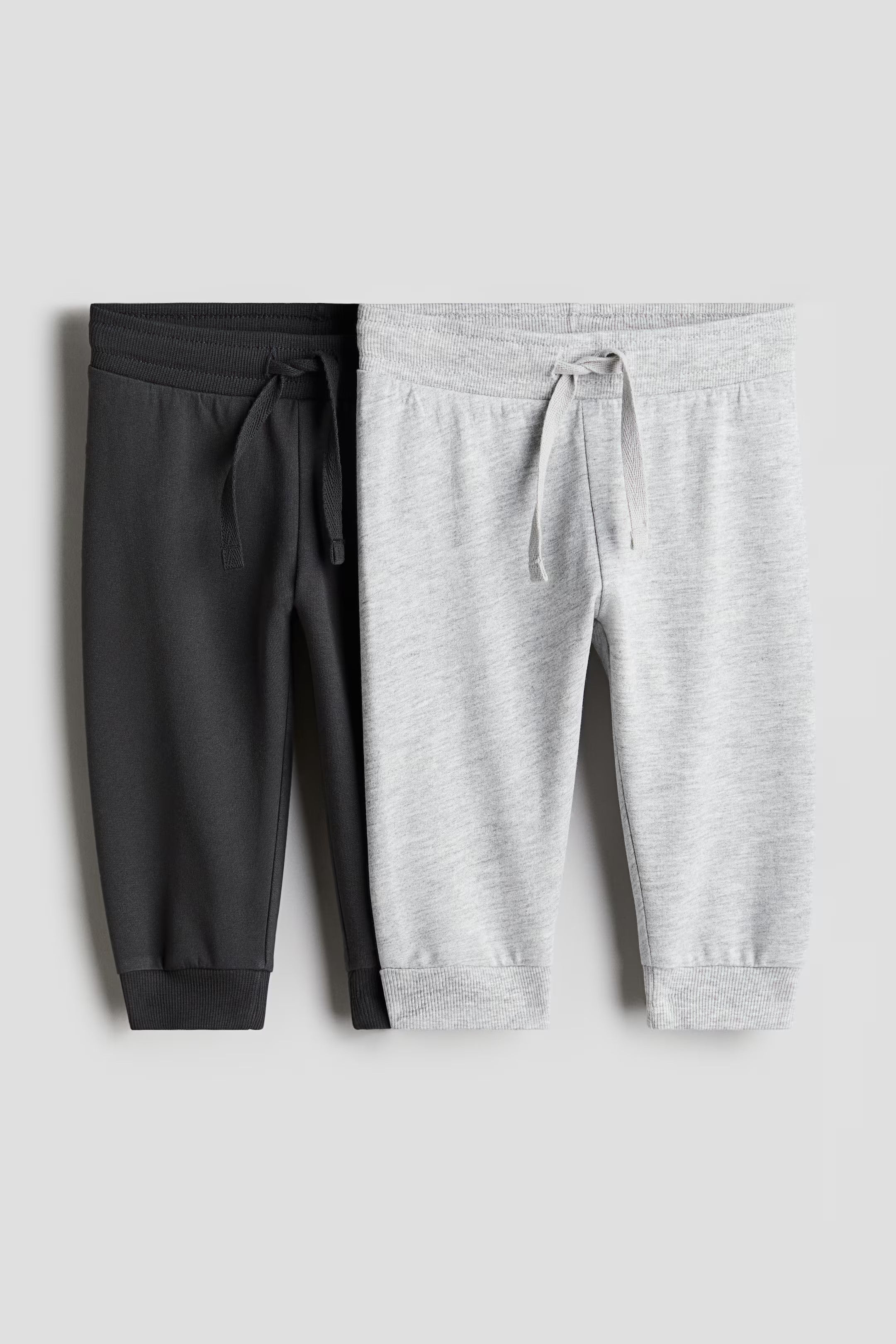 H&M - 2-pack Joggers - Black/light gray melange - HM989