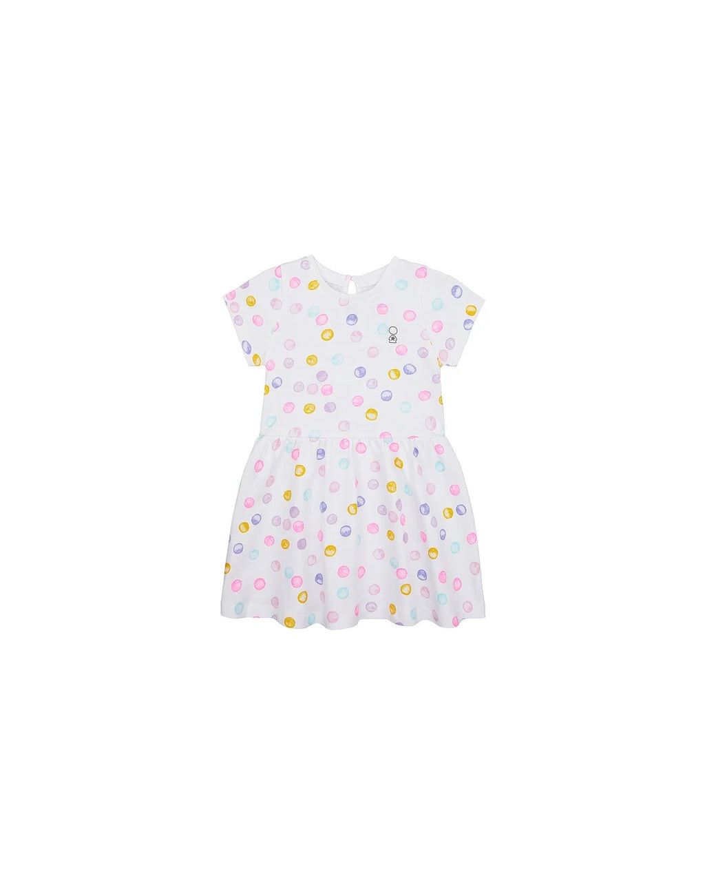 Mothercare - Girls Half Sleeves Dress Printed - White - MC033