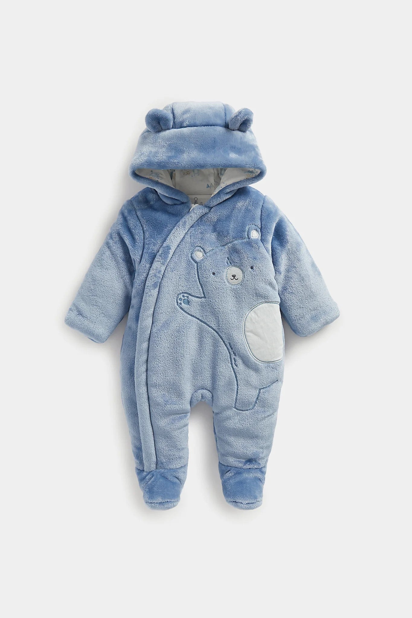 Mothercare - Mothercare My First Blue Fluffy Pramsuit - MC272