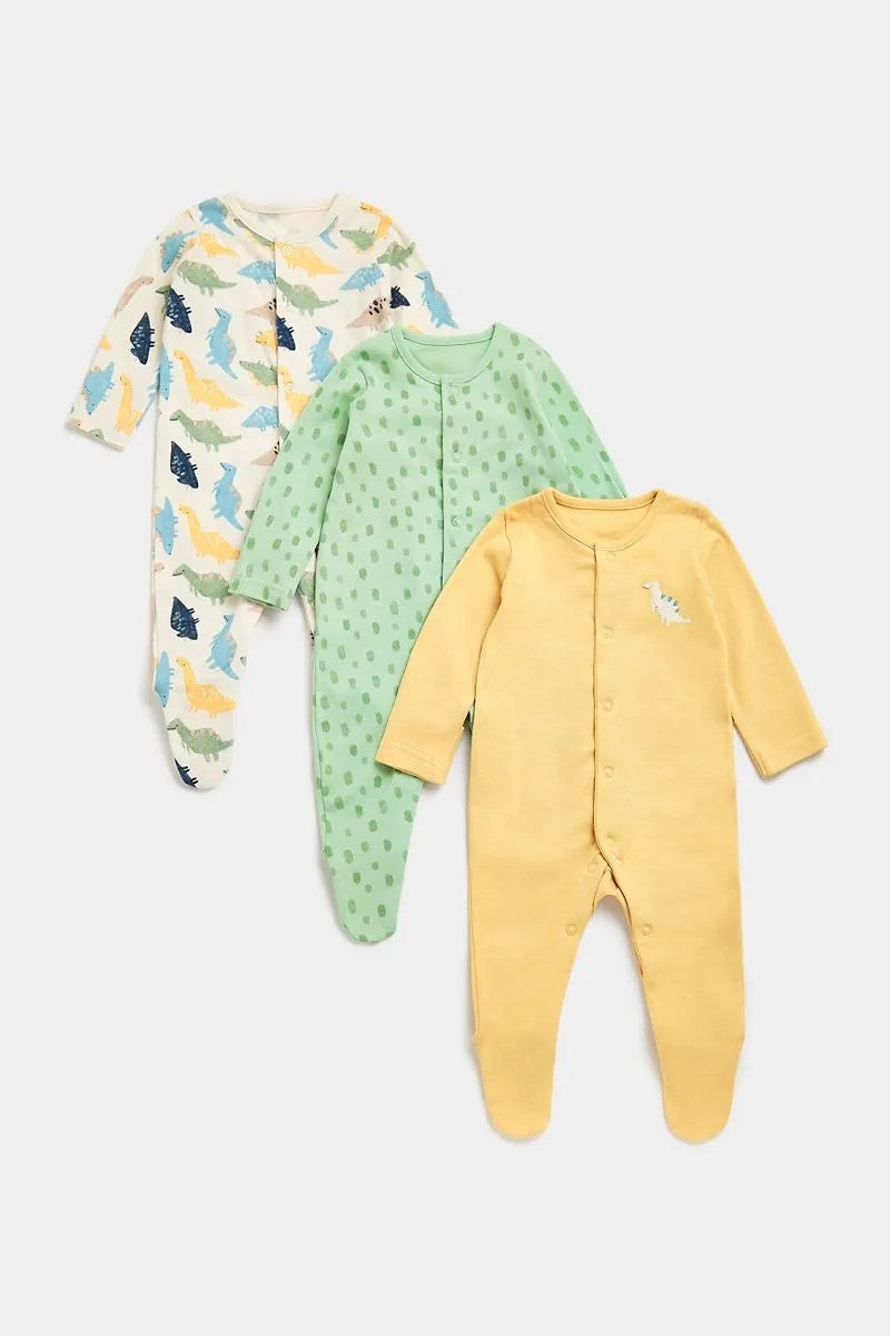 Mothercare - Dinosaur Sleepsuit 3 Pack - MC299