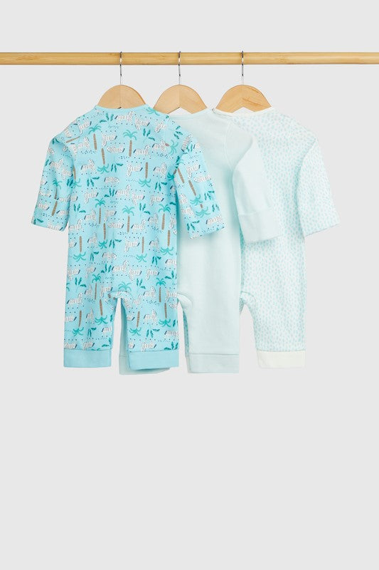 Mothercare - Mothercare Zebra Footless Sleepsuits - 3 Pack  - MC330