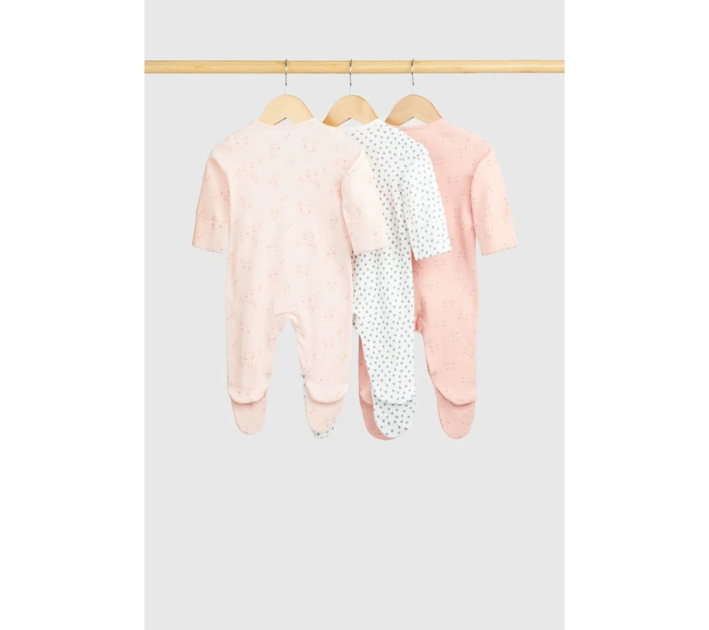 Mothercare - Cats Baby Sleepsuits - 3 Pack - MC353