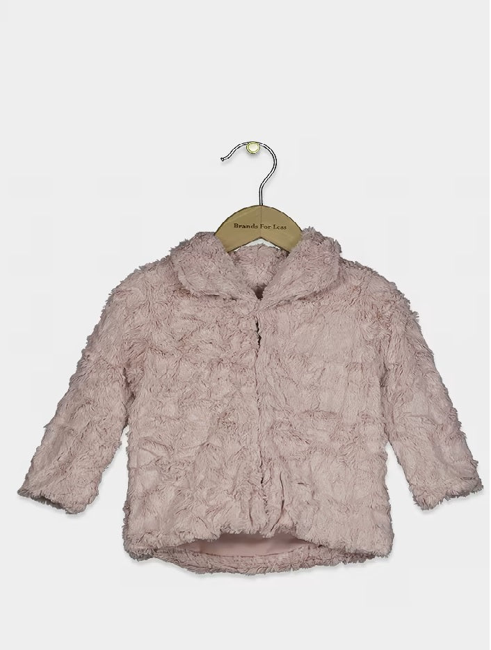 Minoti - Toddler Girl's Longsleeve Faux Fur Jacket, Pink - MN001
