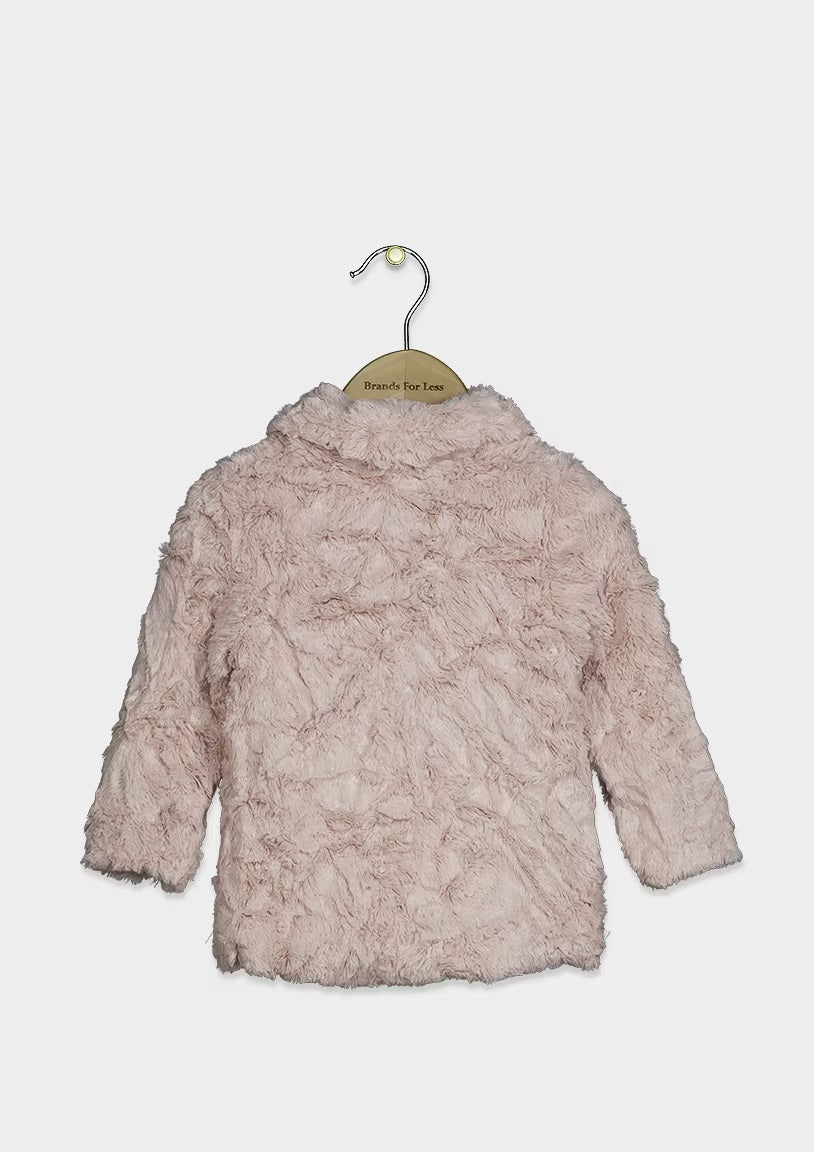 Minoti - Toddler Girl's Longsleeve Faux Fur Jacket, Pink - MN001