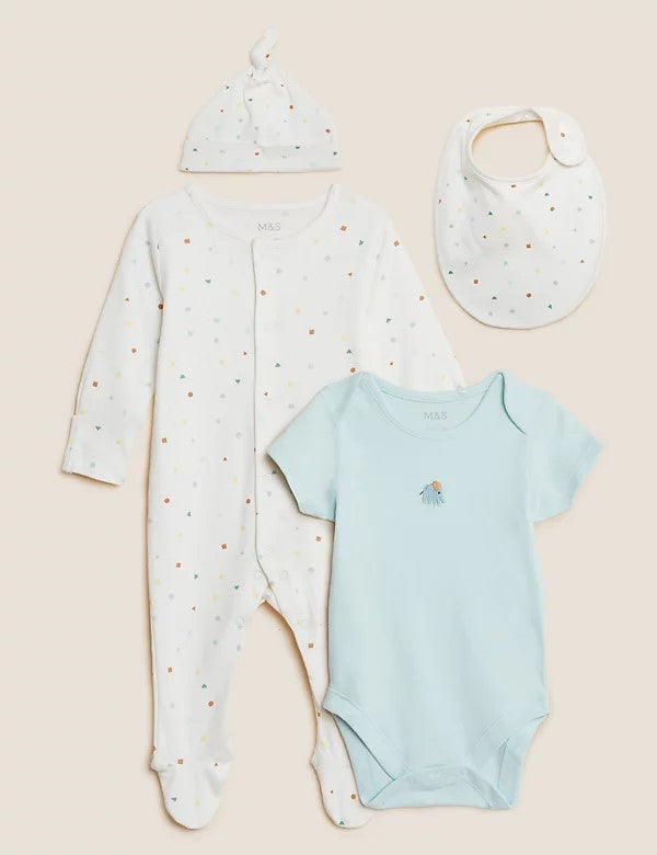 Marks & Spencer - 4pc Cotton Rich Starter Set - Blue - M&S013