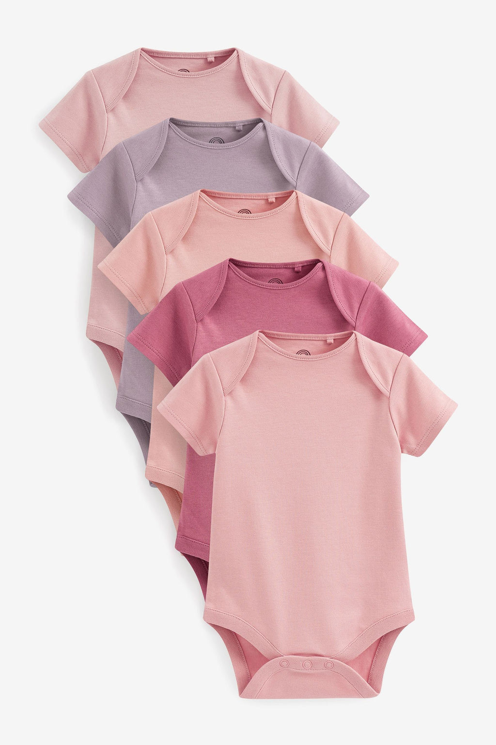 Next - Pink Baby 5 Pack Essential Short Sleeve Bodysuits  - NXT150