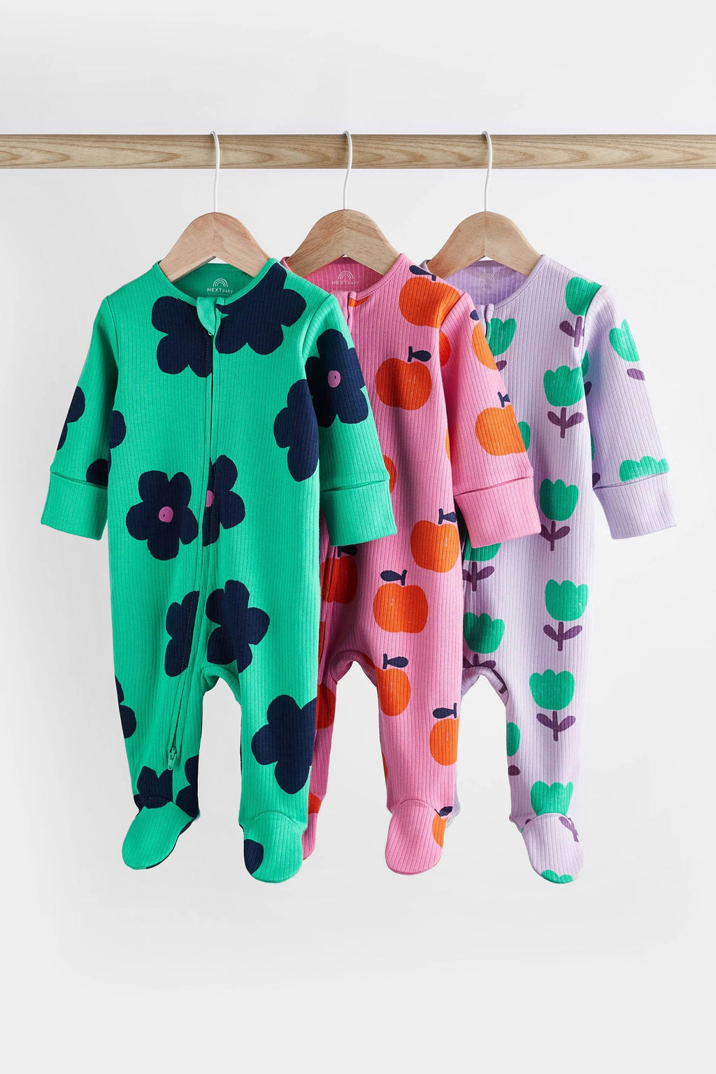 Next - Bright Baby 2 Way Zip Sleepsuit 3 Pack - NXT162