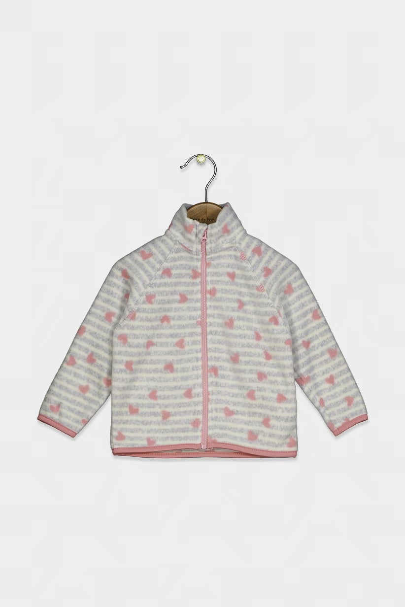 Primark - Stripe Long Sleeve Jacket Shirt, Grey Heather/Pink - PRI029